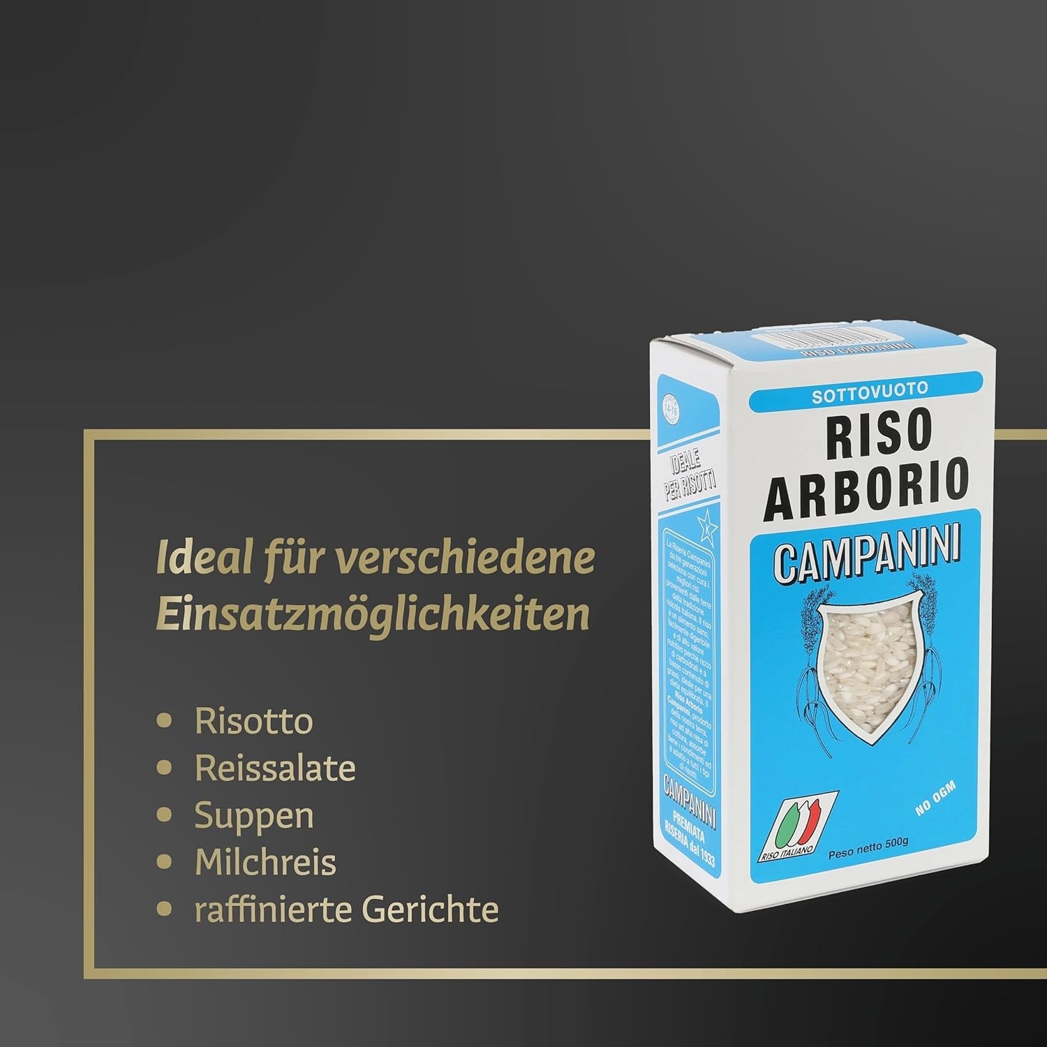 ‎Risera Campanini Risotto Ris 500 g – Italiensk Risotto Ris, Arborio Riso Ris, Krämig Risotto