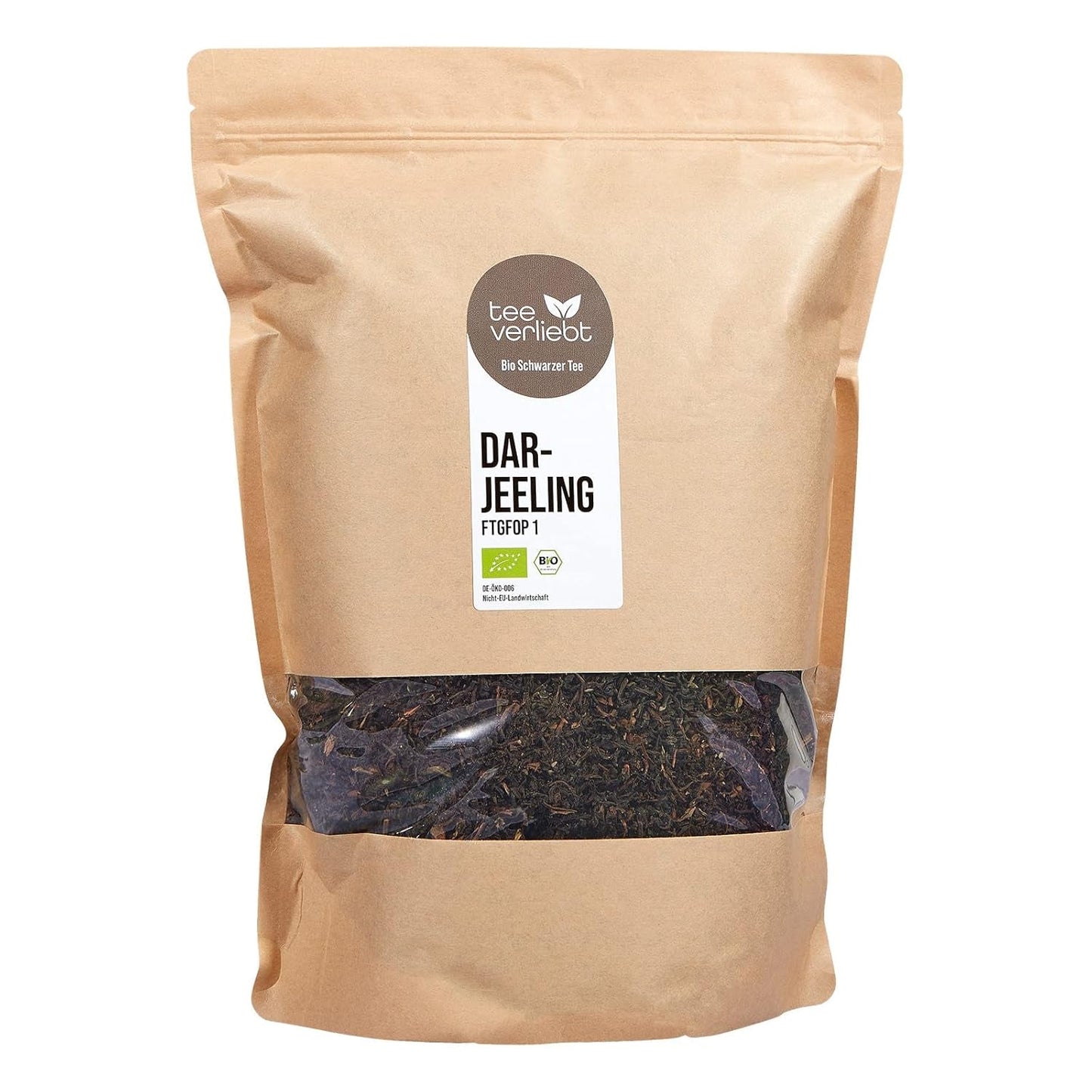 Teeverliebt - Darjeeling Bio Second Flush 1000G I Darjeeling Tea FTGFOP1 från Indien I Full Flavor Light Black Tea I 1 kg