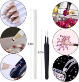 Kalolary torkade blommor för naglar Fjärils paljetter Nagellack Folie Nagelklistermärken Pincett Nagelstenar Nagel Strass Penna för 3D Nageldesign Gör-det-själv-dekorationer