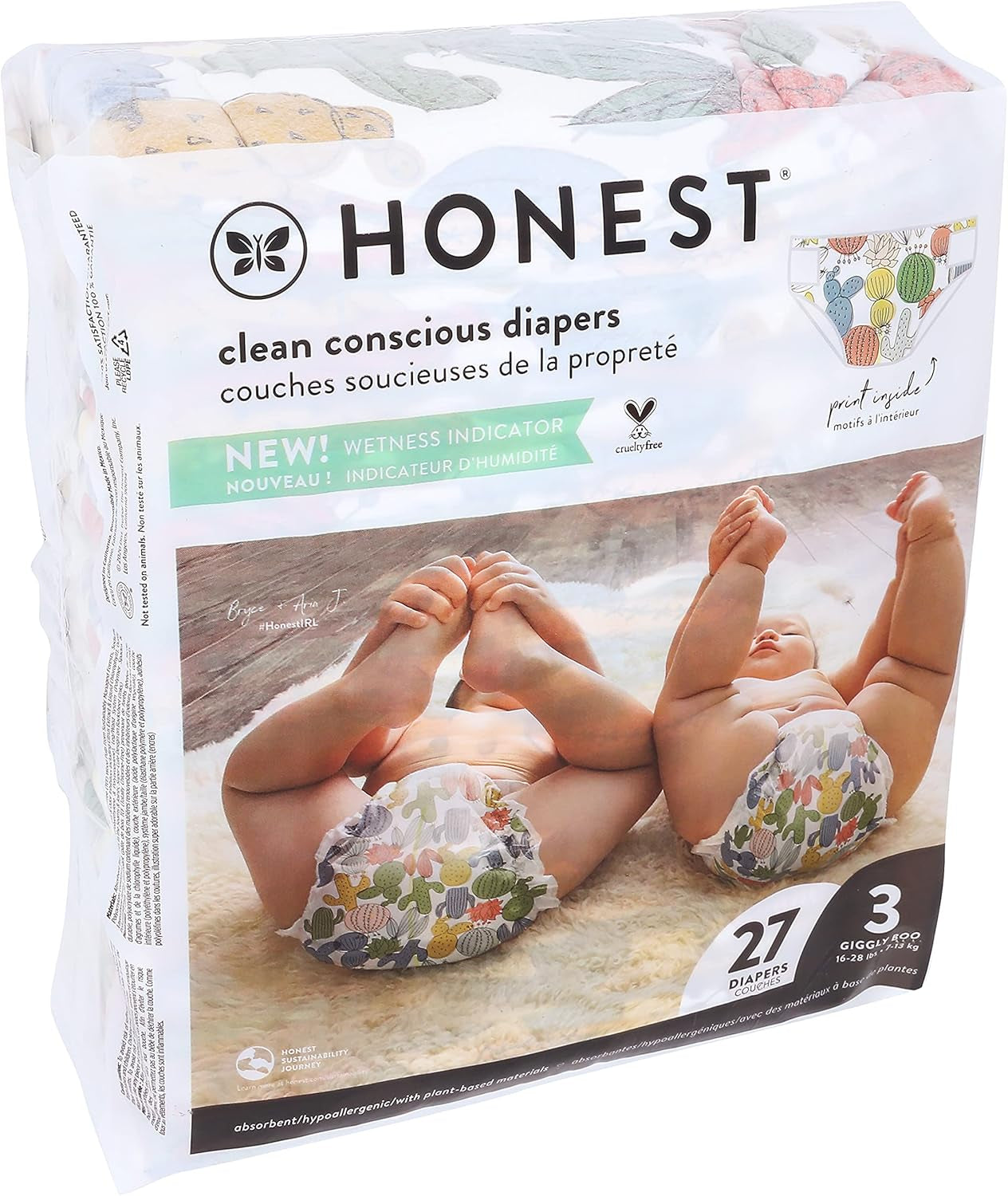 – Miljövänliga och högkvalitativa engångsblöjor, Pandas, storlek 3 (7,3–12,7 kg), 27 st.