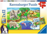 Ravensburger Pussel för barn - 07602 Animals at the Zoo - Pussel för barn från 3 år, med 2X12 bitar Pussel Naty Shop Standardtitel