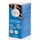 Venchi - Paket med 6 mörka chokladkakor med hasselnötter, 600g - Inget tillsatt socker - Inga konstgjorda sötningsmedel - Glutenfri - Vegansk - Presentidé