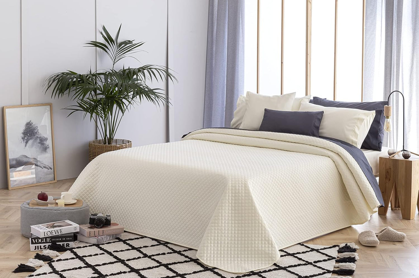 Todocama Fine Boutique Överkast med Diamantmönster Vår Sommar Höst Vinter 100 % Extra Mjukt Microfiber Multifunktionellt Överkast 105-200 X 260 cm Beige Sängar och filtar Besuche den Todocama-Store Beige Cama 105 - 200X260Cm