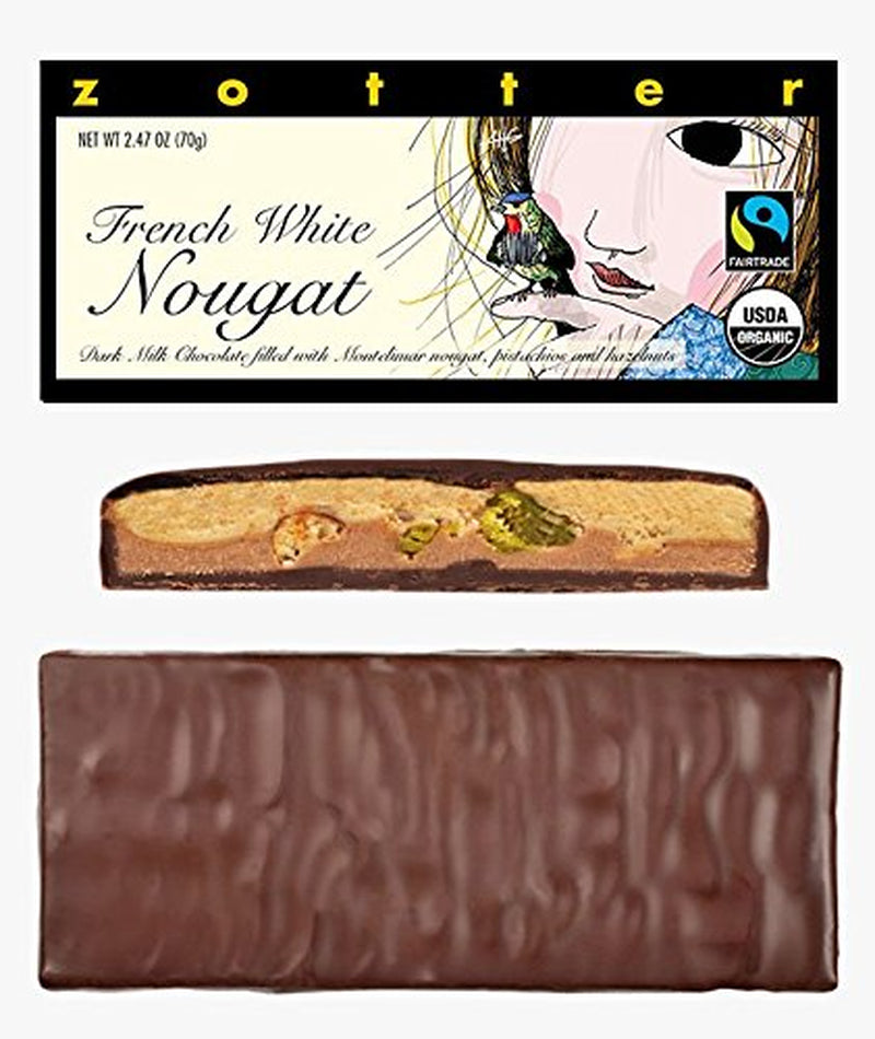 Mjölkchoklad och fransk nougat, handgjord (70 g) - Bio