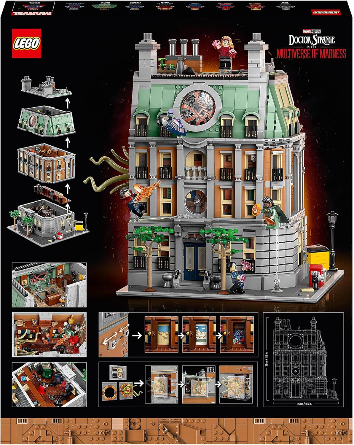 LEGO Marvel Sanctum Sanctorum 3-våningars modulbyggt set med Doctor Strange och Iron Man-minifigurer Avengers: Endgame Toy House Fan Samlarobjekt Stort rumsdekor 76218 Byggset Besuche den LEGO-Store