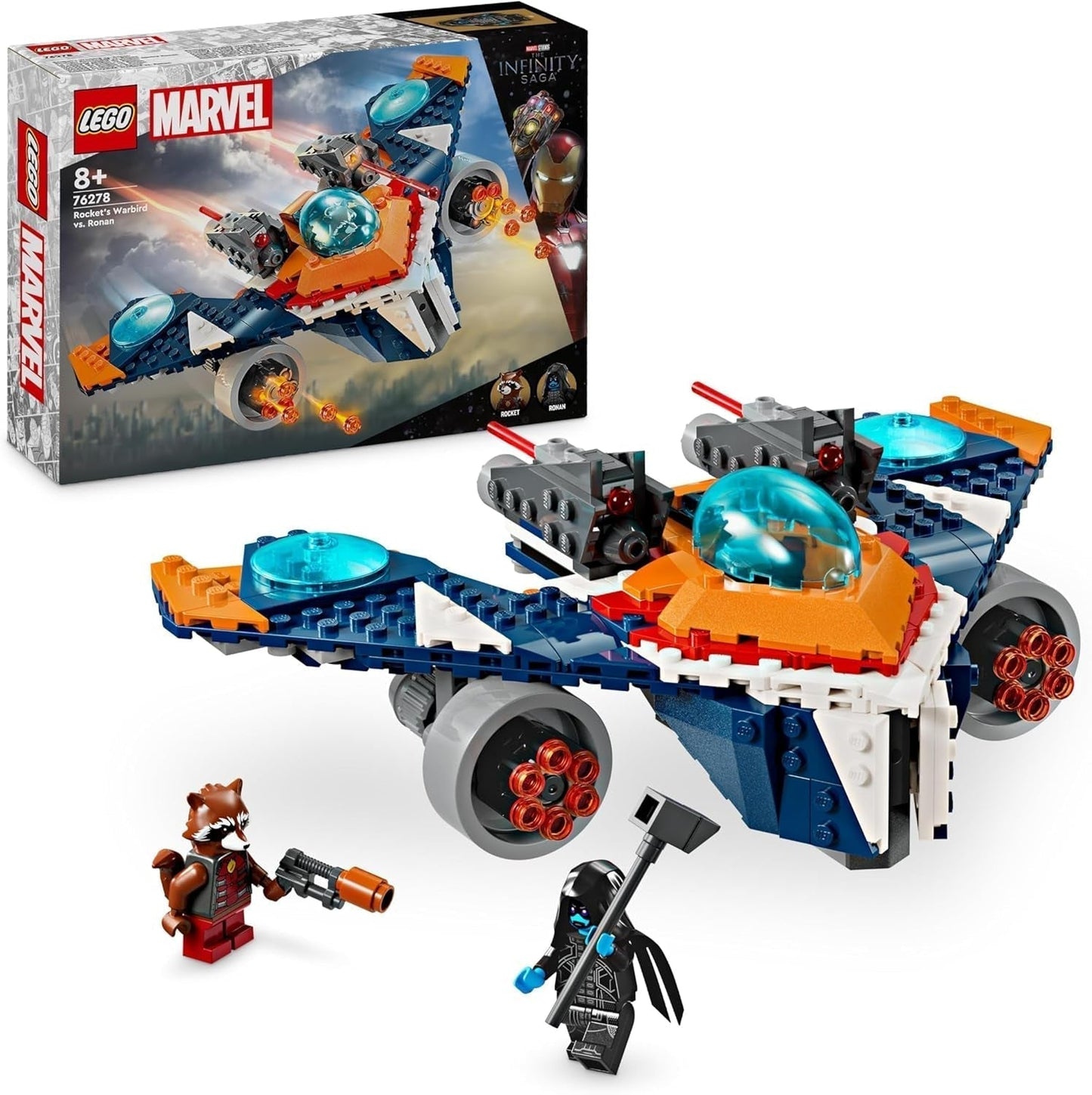 LEGO Marvel Rockets rymdskepp vs. Ronan byggbart rymdskeppset Guardians of the Galaxy Superhjältefigurleksakspresent för pojkar och flickor 8 år gamla 76278 Byggset Besuche den LEGO-Store Singel
