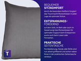 Läskudde Traumnacht Mysig Ryggkudde, 70 x 40 cm mörkgrå, avtagbart och tvättbart överdrag av 100 % polyester, praktisk sidficka, Oeko-Tex certifierad, tillverkad enligt tyska kvalitetsstandarder