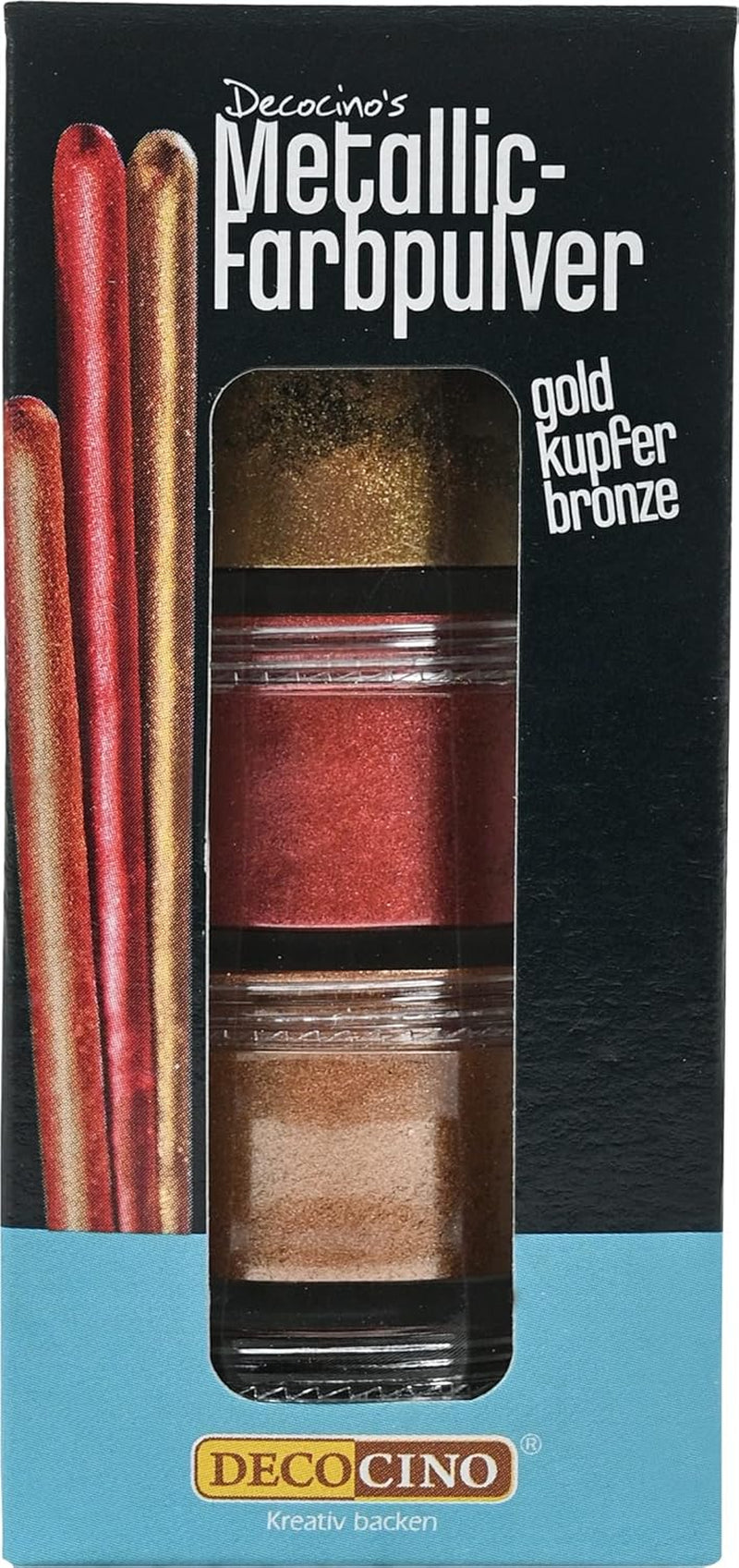DECOCINO Metallic Pastell Coloring Powder (3X2G) – Blå, Lila och Rosa – Food Coloring Pulver – Glitterpulver Lämplig för fondant som tårtdekoration och tårtdekoration!