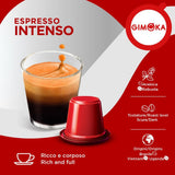 Gimoka Kaffeekapseln Espresso Intenso, Intensität 12/13-100 Kapsel - Kompatibel med Nespresso* Haushalts-Espressomaschinen - 100 Stück (10 x 10 Getränke) - Hergestellt i Italien