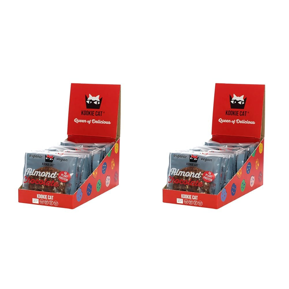 Mandel och choklad - individuellt förpackade veganska kakor, glutenfria, sojafria, ekologiska, mandel och havre - 12 x 50 g multipack (förpackning med 2)
