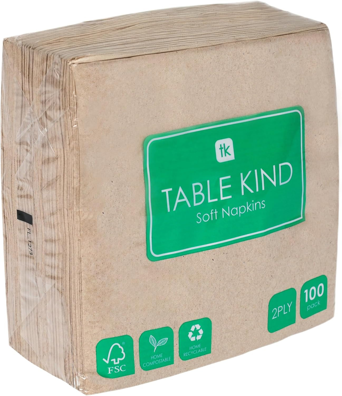 Bord Typ | 100 Bulk Pack mjuka återvunna pappersservetter Bruna engångsservetter för fest Lämpliga för dagligt bruk Miljövänlig Kraft Oblekt komposterbar Tillverkad i EU 2 Ply 33 cm