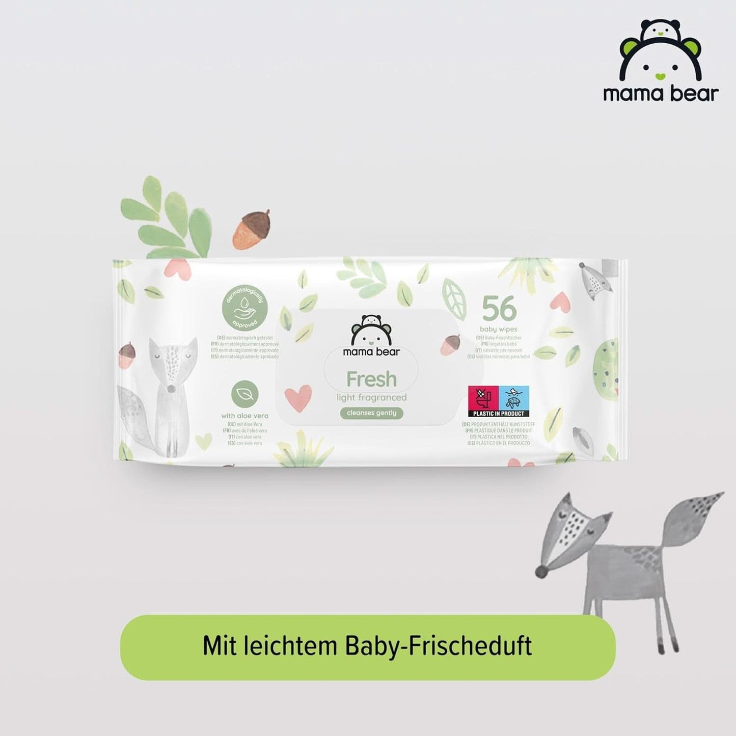 Färska babyservetter med Aloe Vera Mama Bear Naty Shop