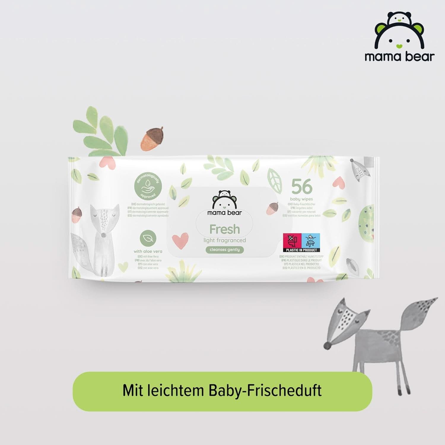 Färska babyservetter med Aloe Vera Mama Bear Naty Shop