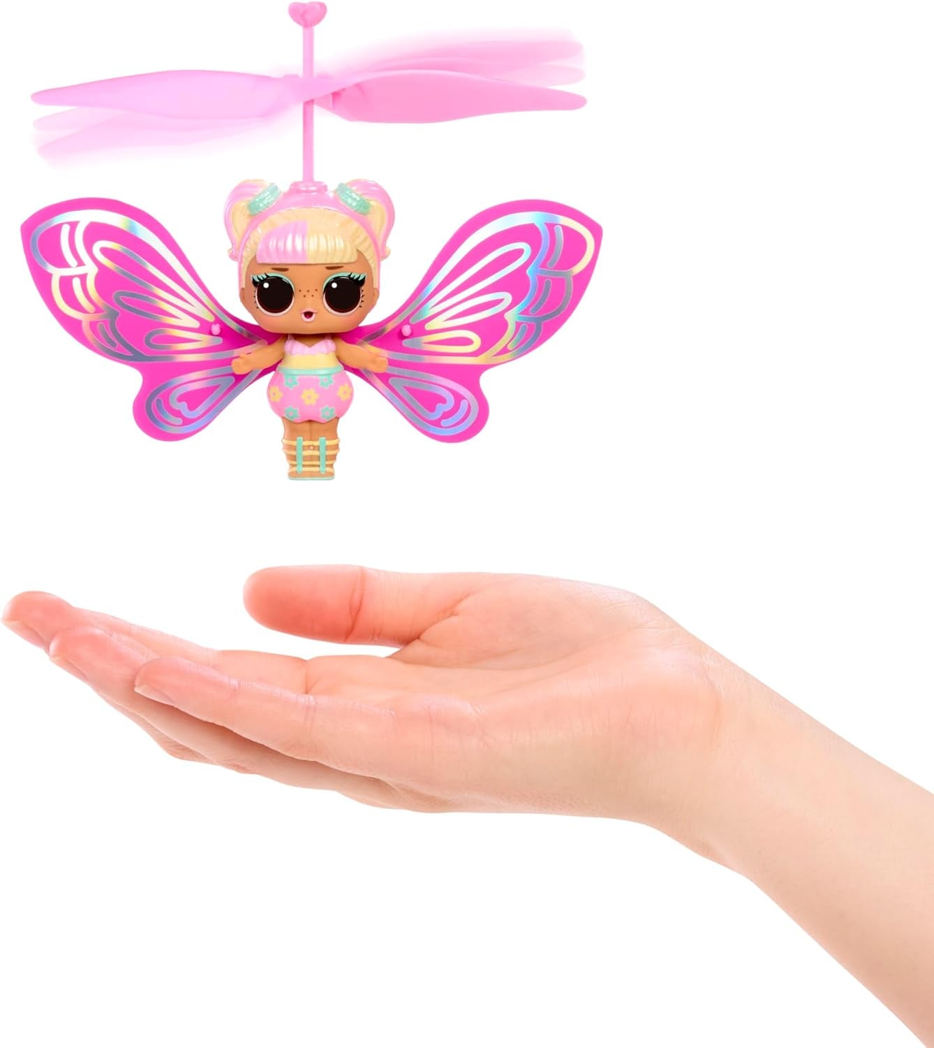 LOL Överraskning! Magic Flyers Fairies Tots - Flower Child - Innehåller 1 docka och 1 trollstav i en blomformad förpackning, 2 att samla in, Rose