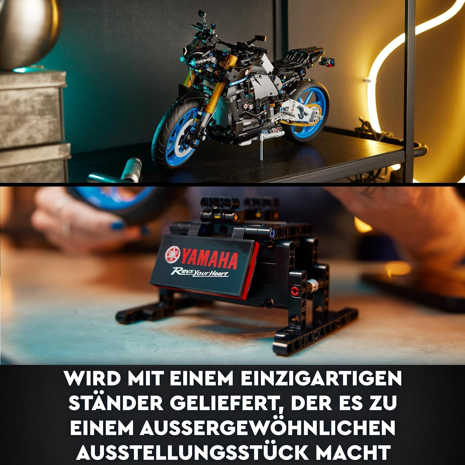 LEGO 42159 Technic Yamaha MT-10 SP Motorcykelmodellsats för vuxna, Autentisk 4-cylindrig motorfordonsmodell, Funktionell styrning och Ar-app, Present för män och kvinnor Byggsatser Besuche den LEGO-Store