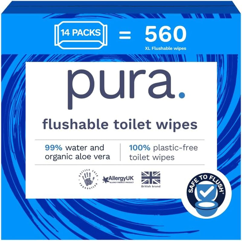 Miljövänliga våtservetter för engångsbruk 560 våtservetter (14 x 40 våtservetter) Månadsförpackning 100 % plastfri 99 % vattenkänslig vård våtservetter Fin att spola Certifierad biologiskt nedbrytbar vegan