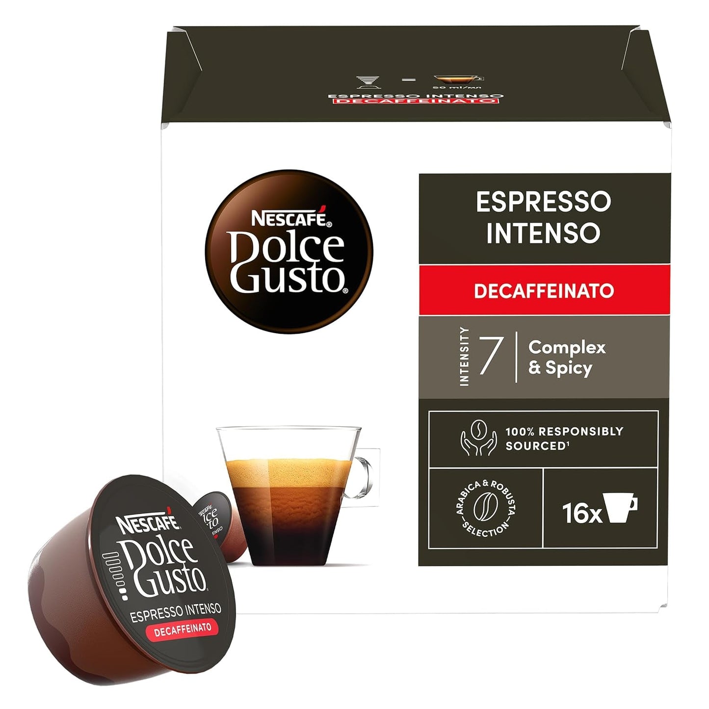 Nescafé Dolce Gusto Café Dolce Gusto Espresso Intenso Desc. | Nestle Pack 3 Kisten Mit 18 Kapseln,Die Jewells 16 Einheit(3er Pack)