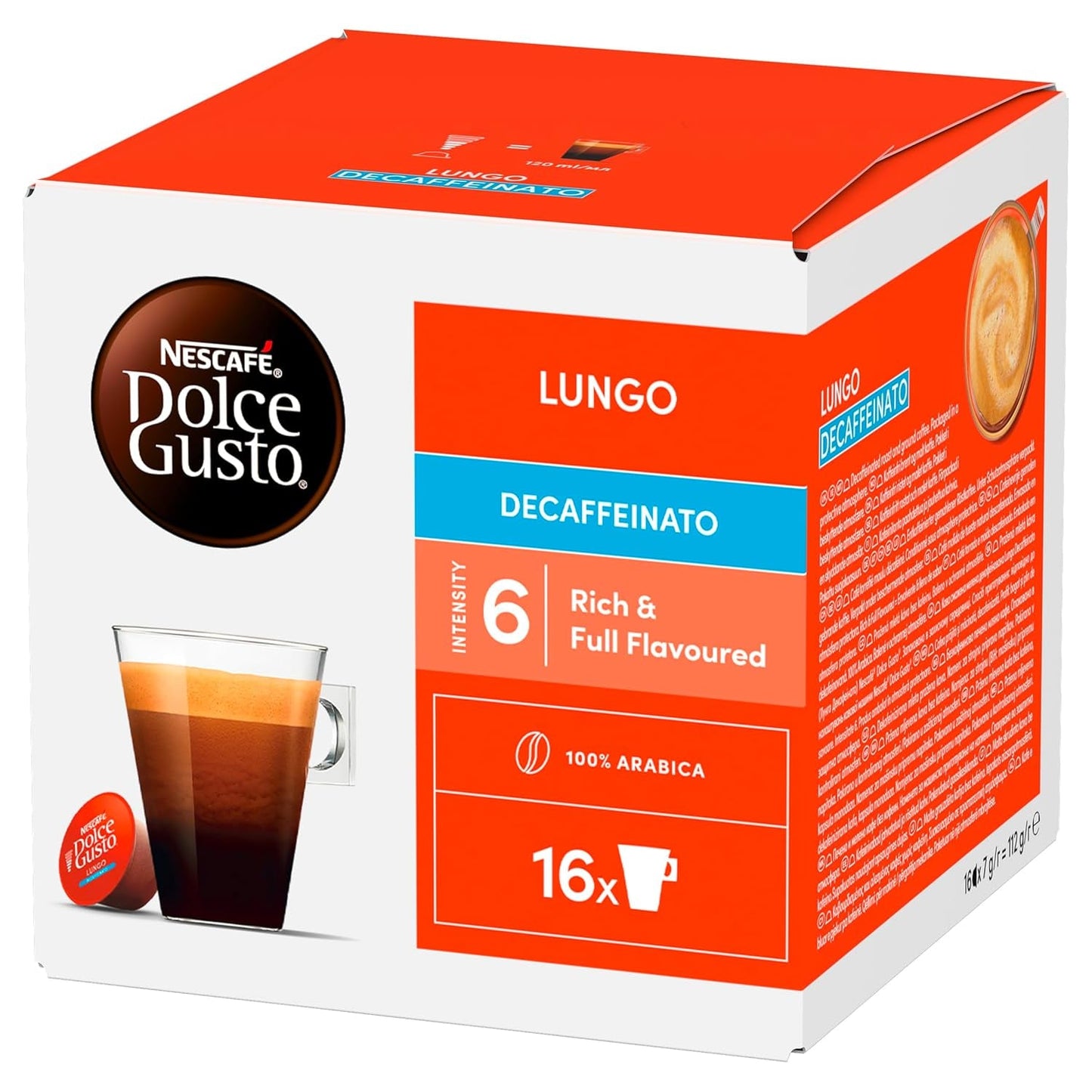 NESCAFÉ DOLCE GUSTO Lungo Decaffeinato kaffekapslar 3er Pack (3 x 16 kapslar)
