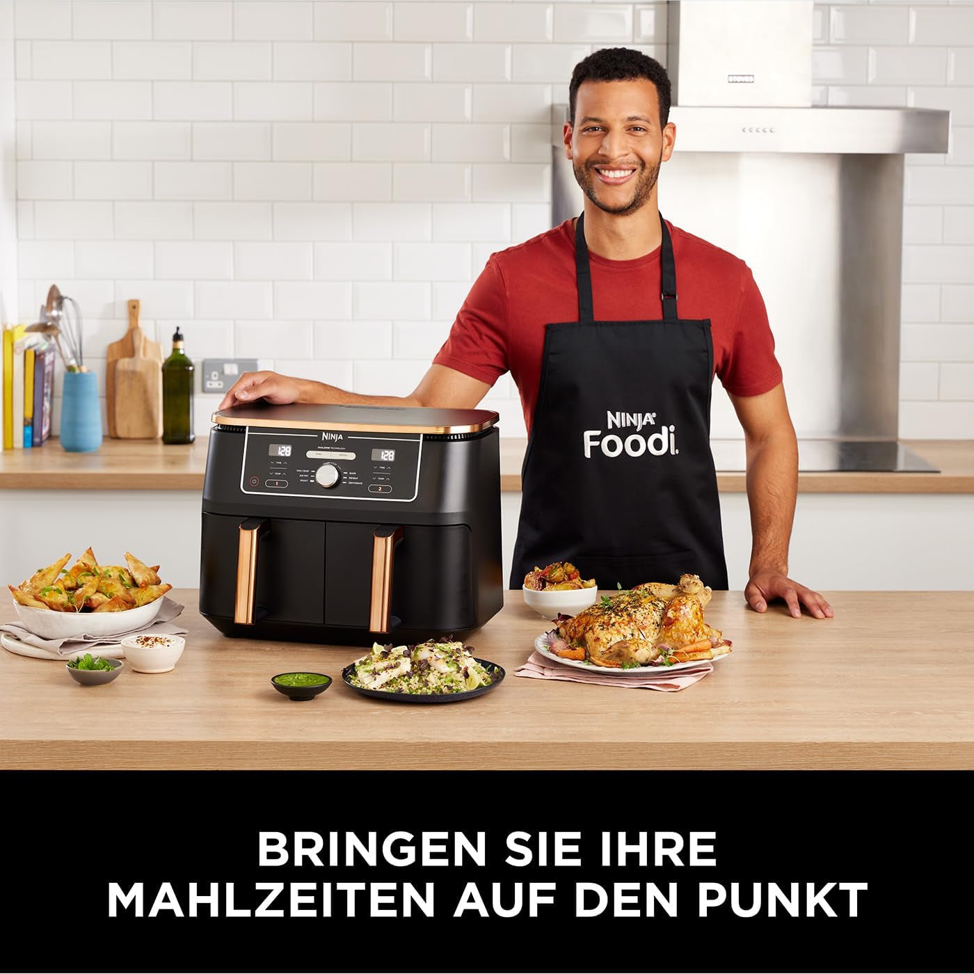 Ninja Foodi AF400EUCP MAX Dual Zone Air Fryer, 9,5 L Airfryer, 2 fack, med tång, non-stick beläggning Hushållsapparater Naty Shop