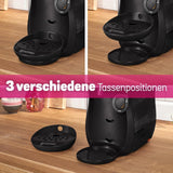 Bosch Tassimo Happy Friendly TAS102E Kapselespressomaskin, 70+ drycker, Lämplig för alla koppar, Auto-Stop, Hållbar, Perfekt Dosering, Utrymmesbesparande, 1400W, Svart