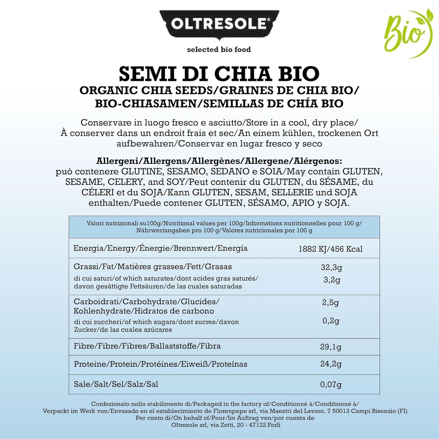 - Ekologiska chiafrön 3 kg - Ekologiska råoljefrön, källa till protein och fibrer, naturligt glutenfria, perfekt för sallader eller berikade bakverk, bekväm förpackning