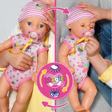 BABY Born Lena (Little Baby Girl) 36Cm, 7-funktions docka för barn från 1 år, fungerar utan batteri, stor docka 36cm Dolls Naty Shop