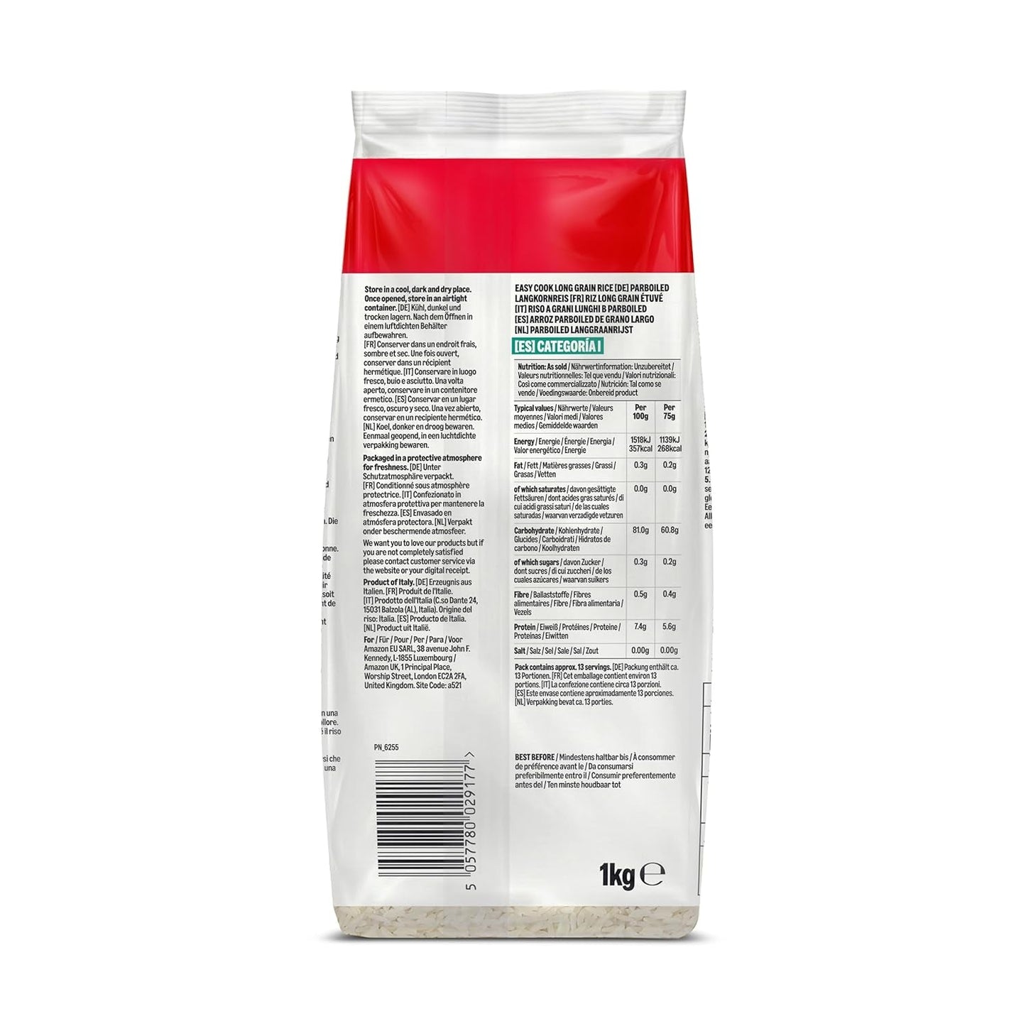 Förkokt långkornigt ris från Amazon, 1 kg