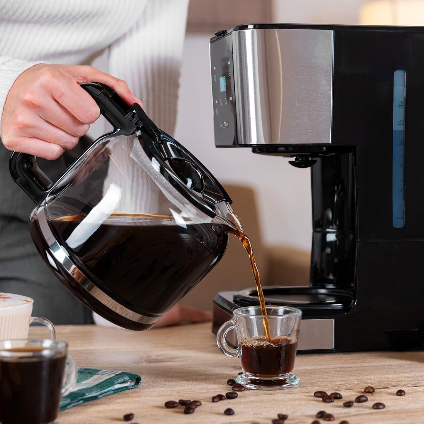 Espresso med filter Cecotec Coffee 66 Drop and Touch, effekt 950 W, 1,5 L, 12 koppar, pekskärm, glaskaraff, 24-timmarstimer, 6 strömbrytare, återanvändbart nätfilter