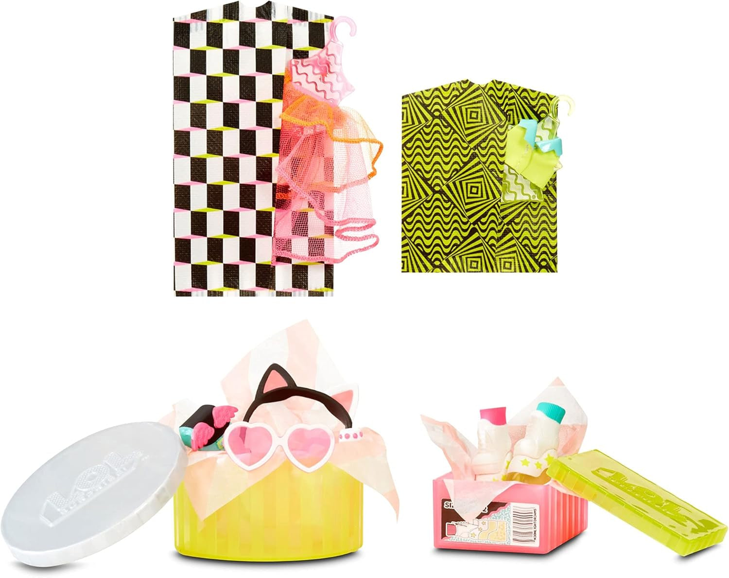 LOL Överraskning! 570776E7CAZ JK Mini Fashion Doll - 15 överraskningar, kläder och accessoarer - Samlarföremål - Neon QT