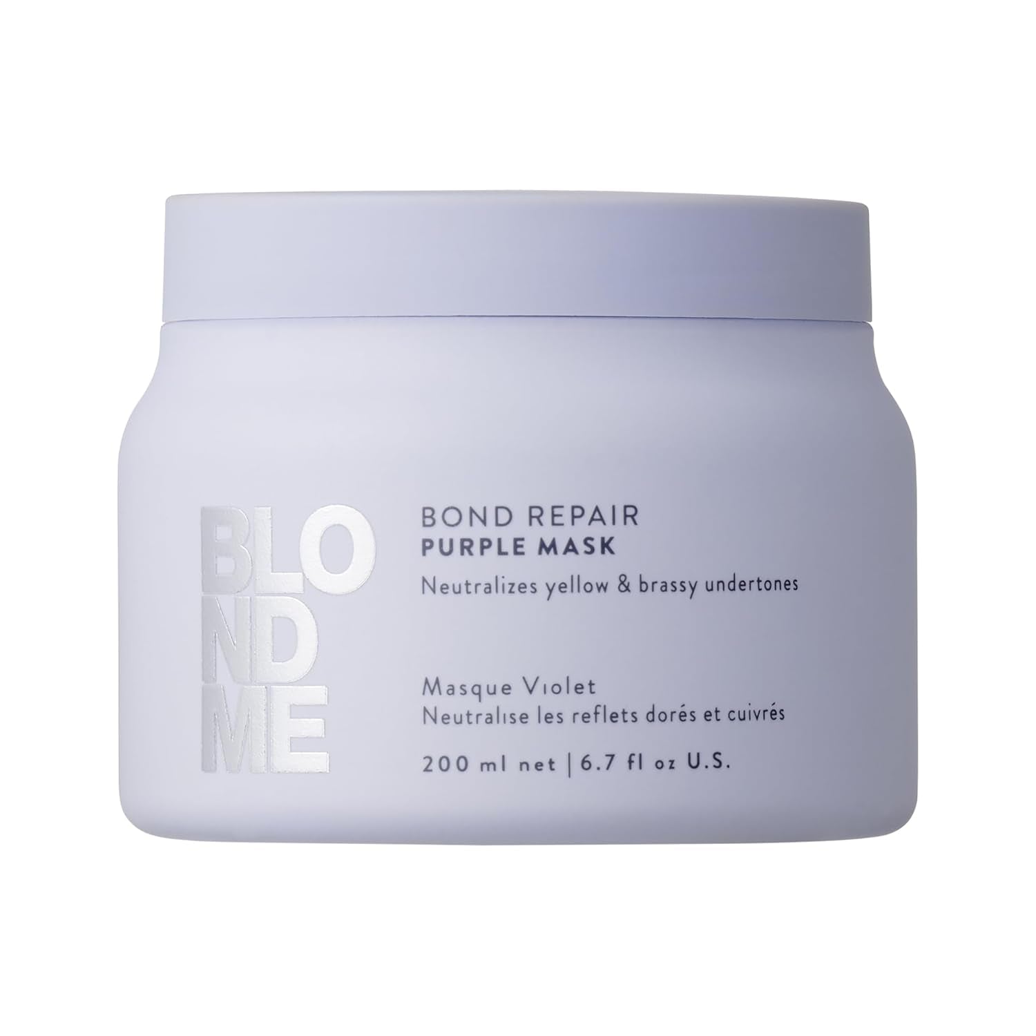 Schwarzkopf Professional BLONDME Bond Repair Purple Mask Mask för kallt hår Neutraliserar gula toner för färgat, blekt och ljust hår Djupvårdande och stärkande 200 ml Hårmask Naty Shop Standardtitel
