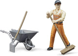 Bruder 62130 - Bworld figuruppsättning kommunalarbetare - leksaksfigur i skala 1:16, byggfordon, byggnadsarbetare, gård, man Actionfigurer Naty Shop