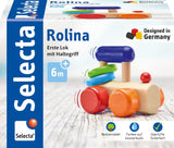 Selecta Locomotive Catch Toy, 8,5 cm, Trä, 6 månader - 3 år, Lokomotiv med skallerringar Babyleksaker Naty Shop Standardtitel