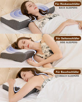 Nacksmärtskudde, ergonomisk ortopedisk nackkudde, sidobaksida buken Memory Foam Kudde, Antisnarkningskudde för män kvinnor (62 * 34,5 * 12/8cm) Cervikala ortopediska kuddar Naty Shop