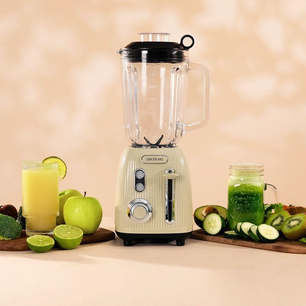 Cecotec Standmixer Retro Power Black Titanium Retrogreen. 1200W Maximale Leistung, 2 Geschwindigkeiten, 4-Klingen-Messer Mit Schwarzer Titanbeschichtung Och 1,5L Krug, Vintage-Design i Grün Kitchen Naty Shop
