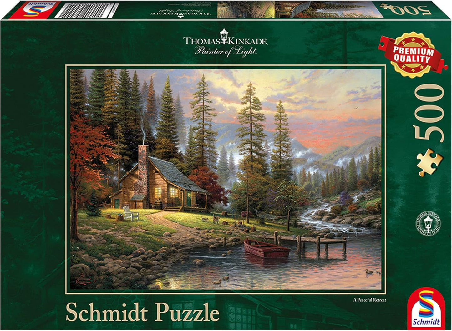Schmidt Spiele 58455 Thomas Kinkade, House in the Mountains, pussel 500 bitar Puzzle Naty Shop