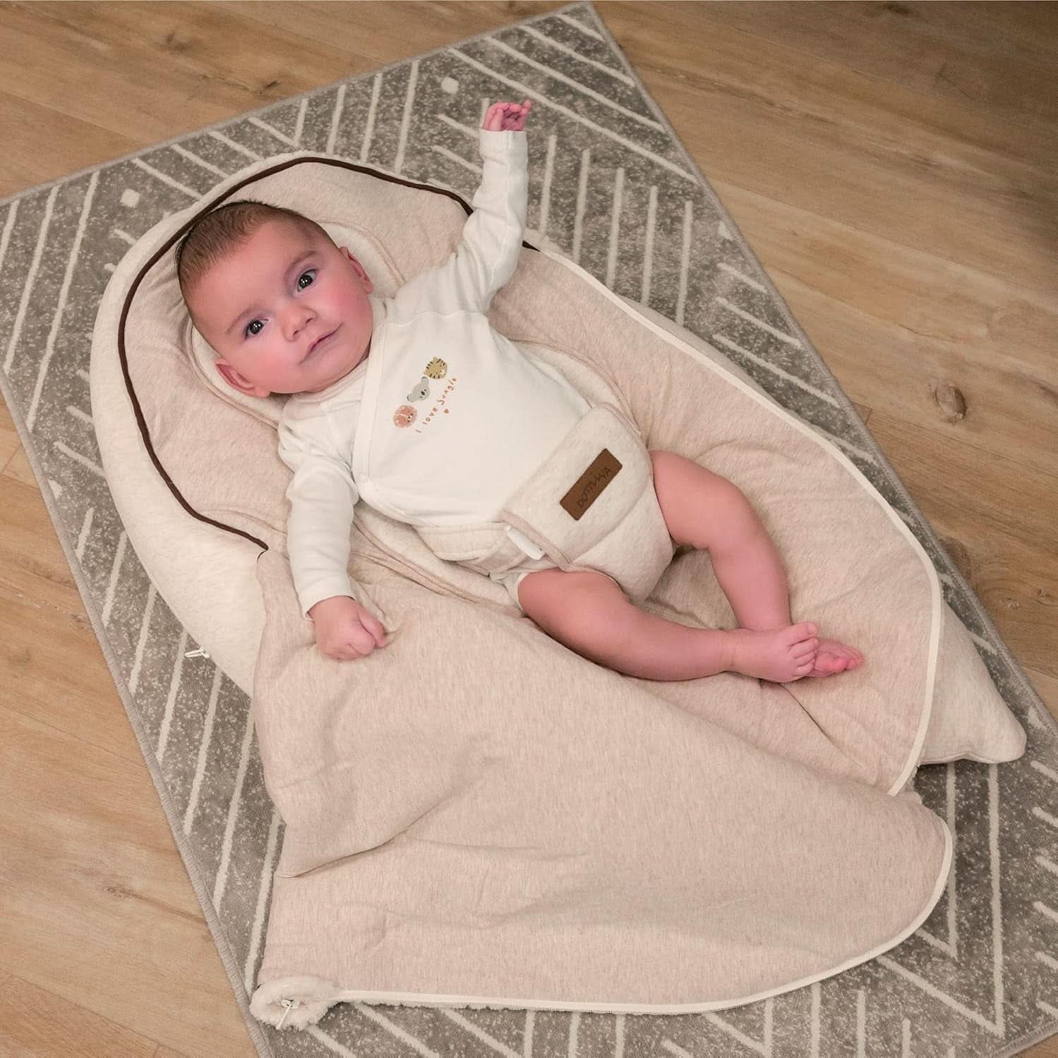 Multifunktionell amningskudde, 4 i 1, Soft Nova, beige, enkel kudde: 202 cm, fåtölj, 40 X 75 X 22 cm Tillbehör Mat och Amning Bebe Naty Shop