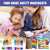 Gel matfärgning - Regnbågsfärg för kakor, bakning, kakor, makroner - koncentrerad sockerfri matfärg för dekoration av tårtor, drycker, påskägg, slime - 15 g styck