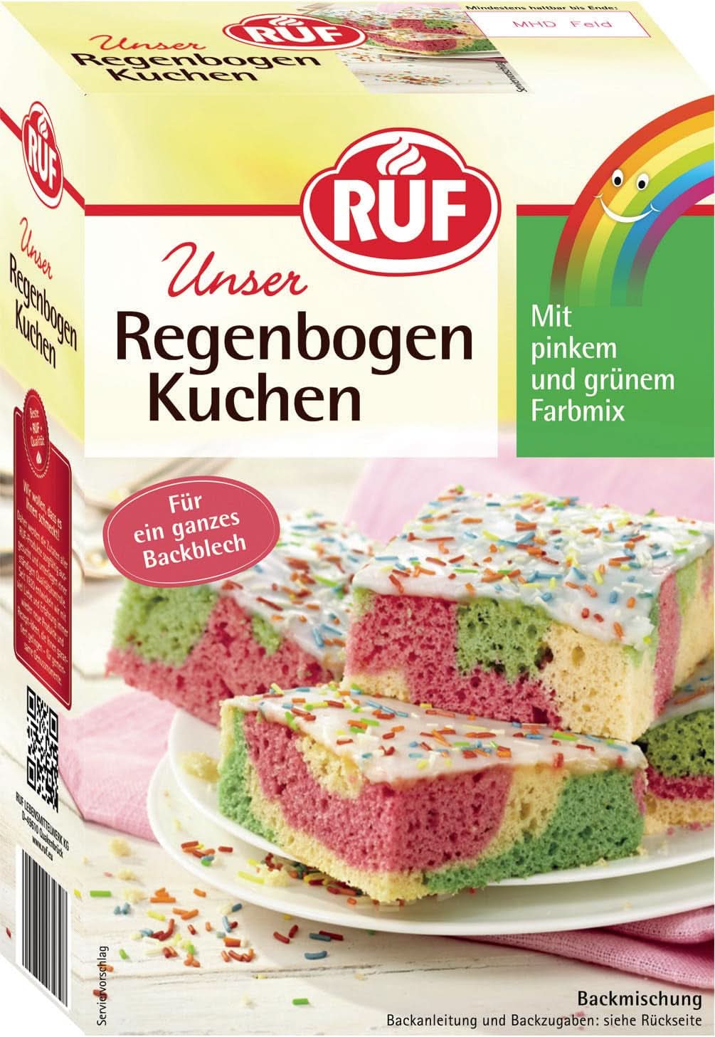 RUF Mix för tårtor, olika färger Glasyrer och Dekor Naty Shop 840 gram Rainbow Cake