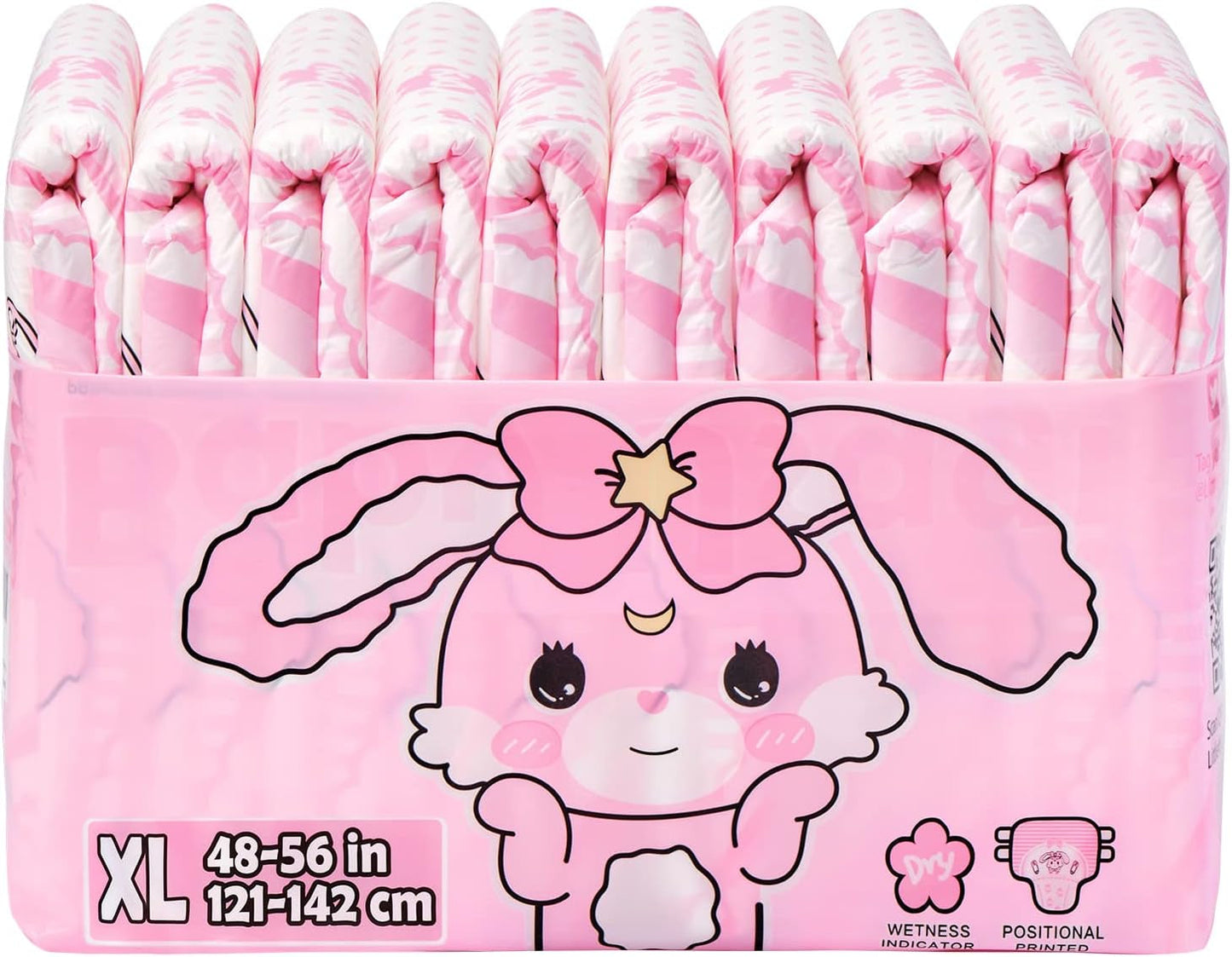 Vuxentryckta blöjor 5500-5800 ml, 10 st - Baby Usagi (XL)
