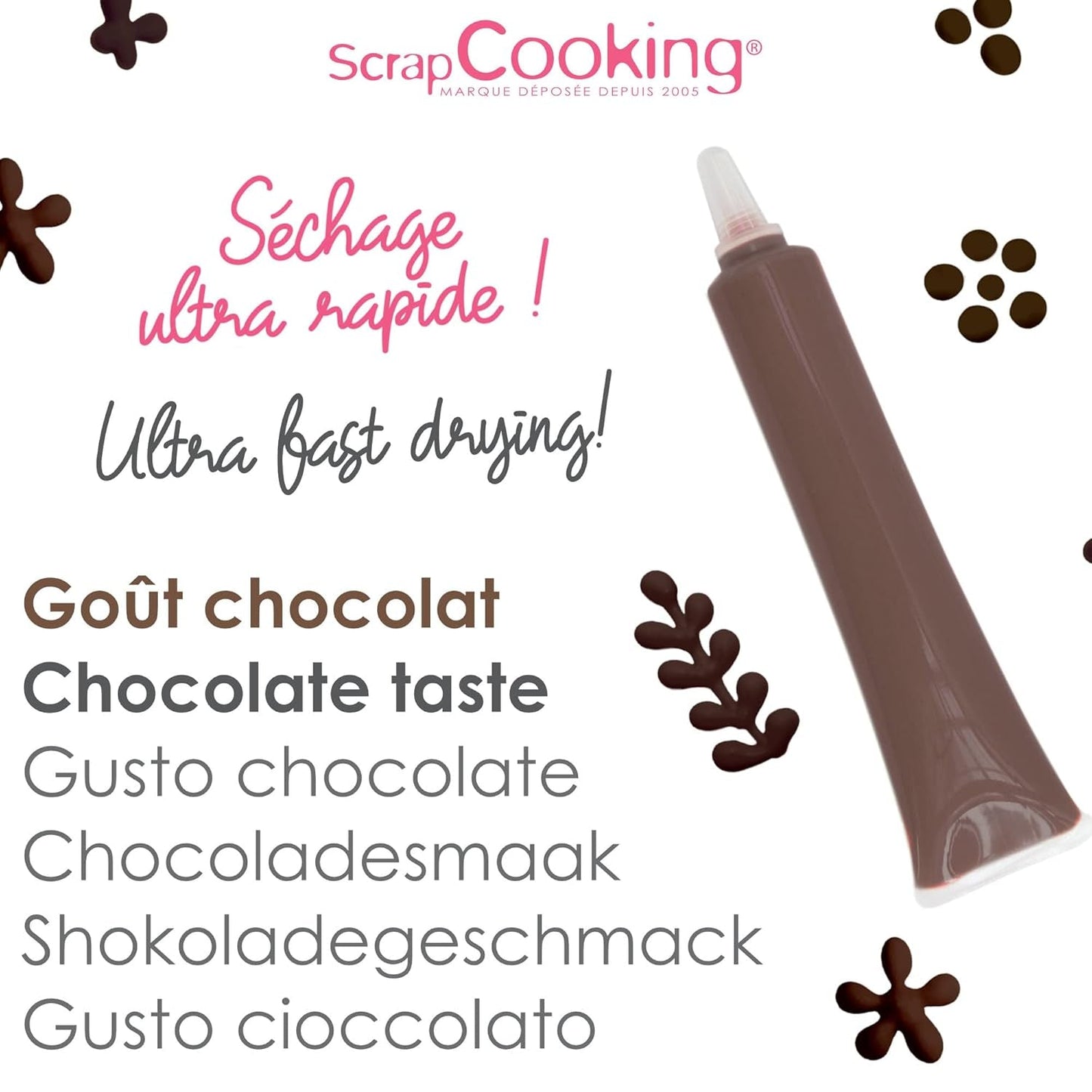Scrapcooking - Brun chokladpenna - Chokladskrivsocker 25 g - Ätlig dekorativ sockerpenna - Skriva och rita - Märkning av fondant, glasyr, kakor - 6801