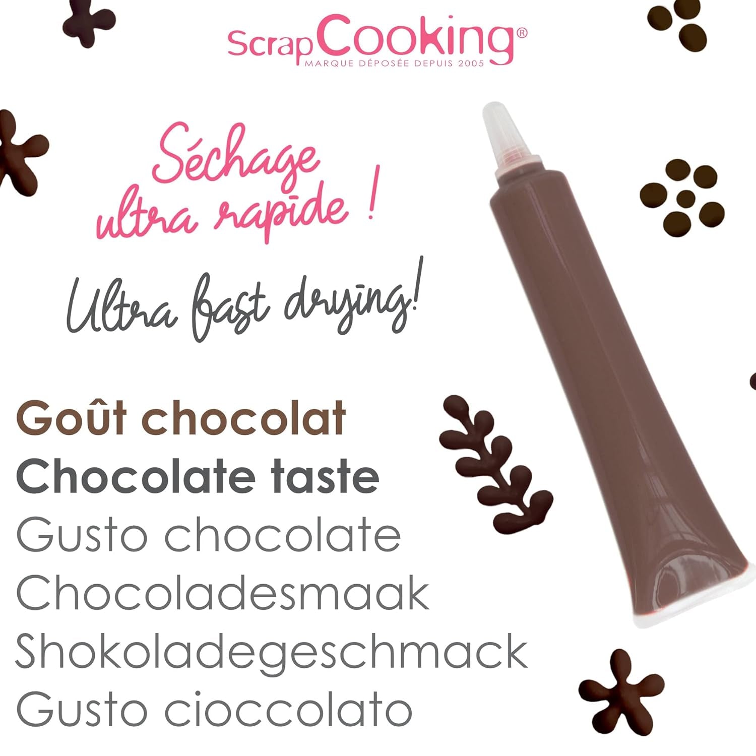 Scrapcooking - Brun chokladpenna - Chokladskrivsocker 25 g - Ätlig dekorativ sockerpenna - Skriva och rita - Märkning av fondant, glasyr, kakor - 6801