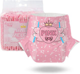 CutiePlusU vuxenblöjor, 10-pack, engångsblöjor för kvinnor och män, maximal absorptionsförmåga över natten - jag älskar sommar (medelstorlek 71-96 cm)