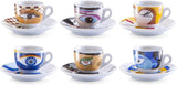 Zeller 26510 Espressokoppset, 12 delar, Magic Eyes, Vit