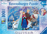 Ravensburger Pussel för barn - 13610 Frozen - Glittrande snö - Disney Frozen Pussel för barn från 6 år, med 100 bitar i XXL-format, med glitter Puzzle Naty Shop Cartoon