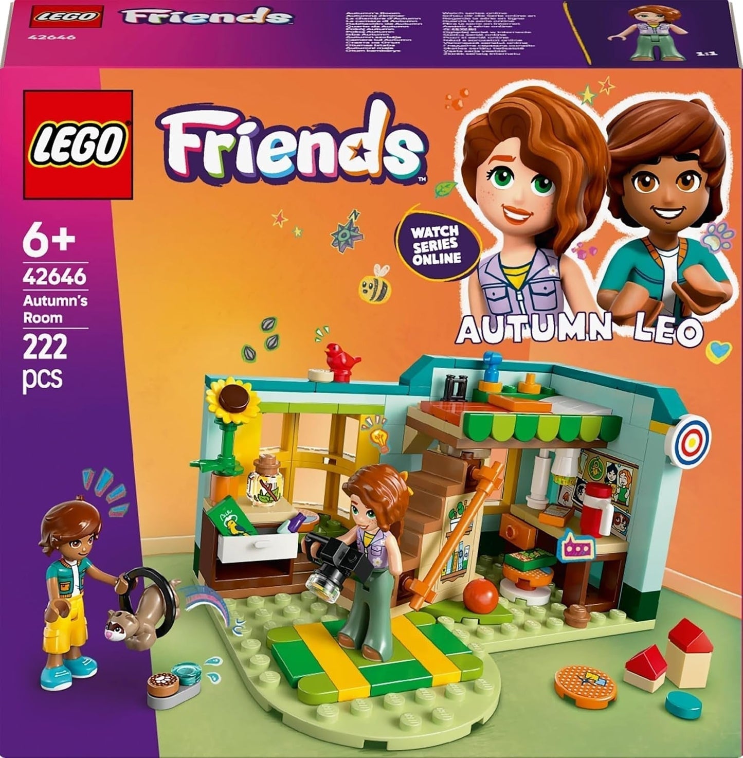 LEGO Friends Autumn's Room Bygg- och lekset för kreativt rollspel, set för tjejer från 6 år med 2 minifigurer och en illerfigur, pedagogisk leksak 42646 Byggset Besuche den LEGO-Store