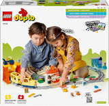 LEGO DUPLO Town Stor interaktiv järnväg, Byggleksak för småbarn 3 år gamla, Push & Go-lokomotiv med ljus och ljud, Spårdelar, Pedagogisk leksak för förskolebarn 10428 Byggset Beuche den LEGO-Store