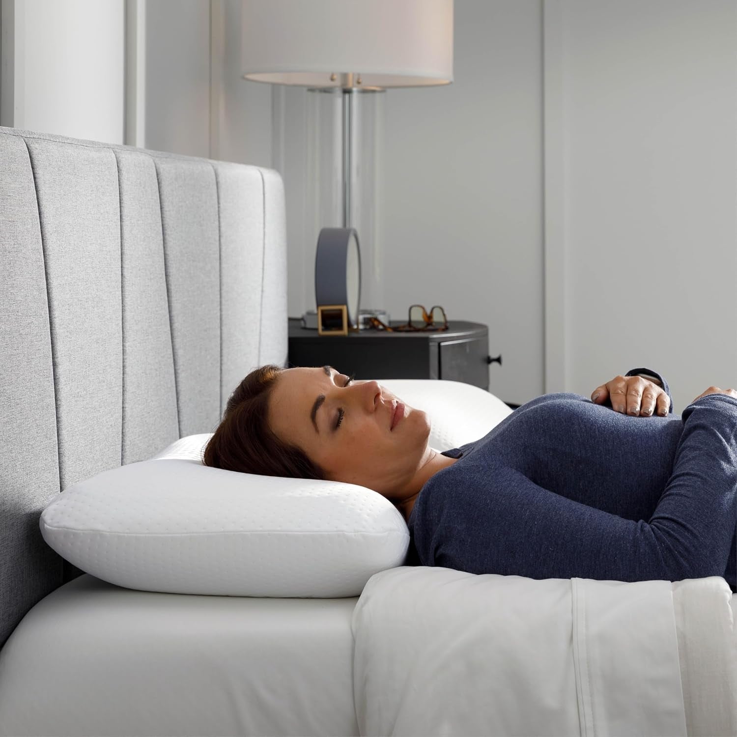 TEMPUR-PEDIC Symphony Kudde Tillverkad av memory foam, Lyxig, Mjuk, Standard, Vita Standardkuddar Naty Shop