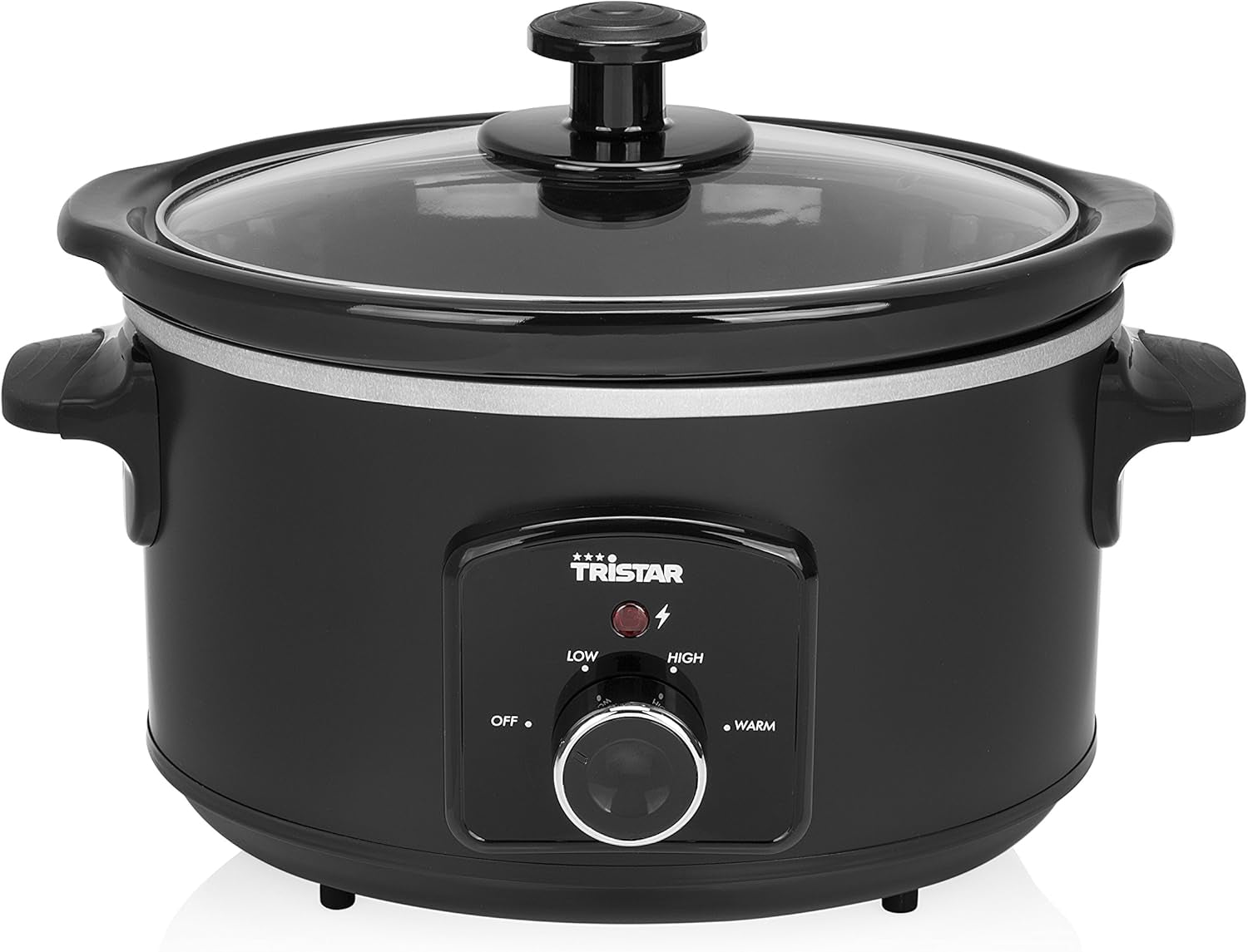 Tristar VS-3915 slowcooker, keramikgryta i rostfritt stål med 2 värmeinställningar och varmhållningsfunktion, 3,5 L Slow Cooker Naty Shop Manuelle Steuerung