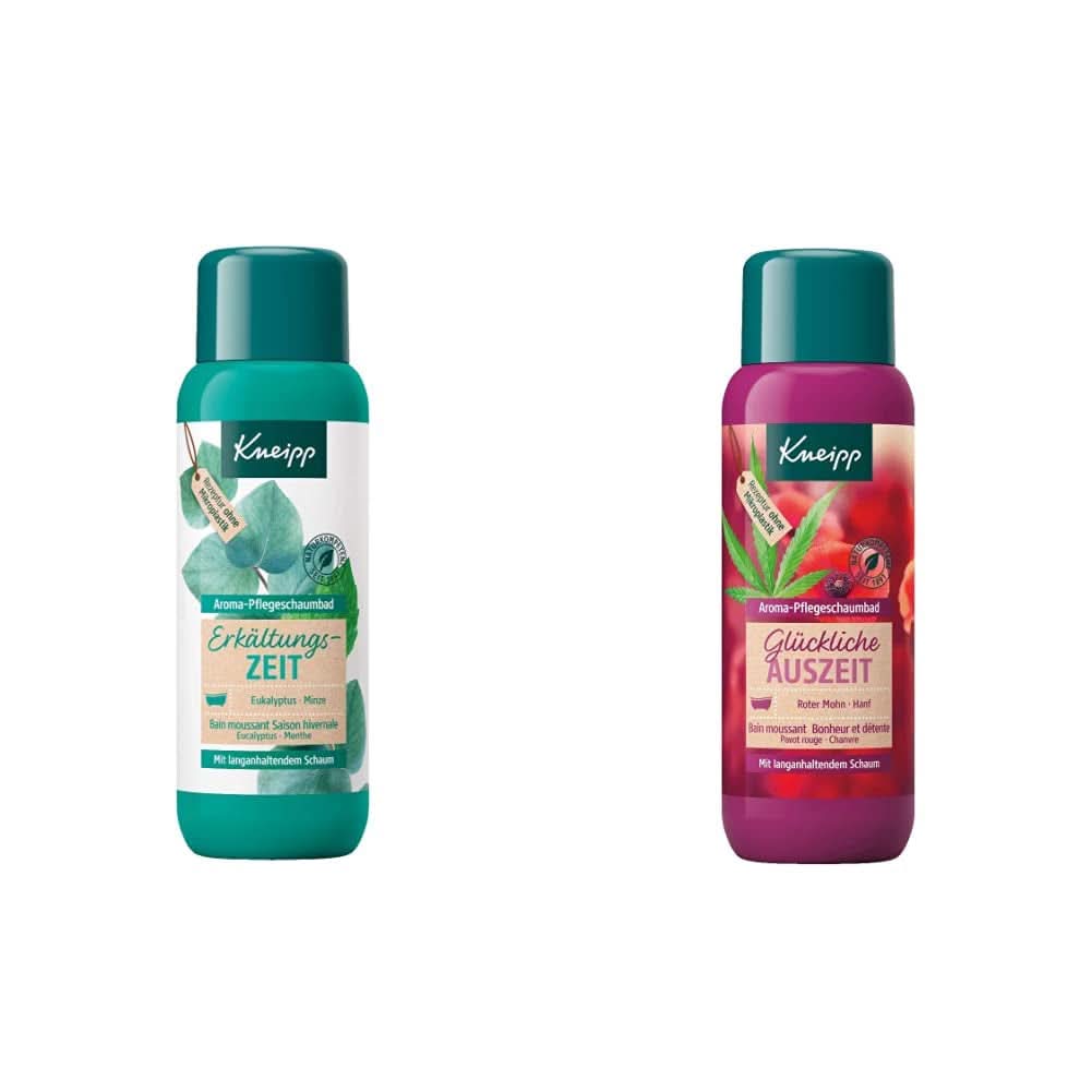 Kneipp Aroma Foam Bath Cold Season, badtillsats med naturliga eteriska oljor av eukalyptus och mynta, 400 ml Dusch och bad Naty Shop Happy Time Out skumbadpaket