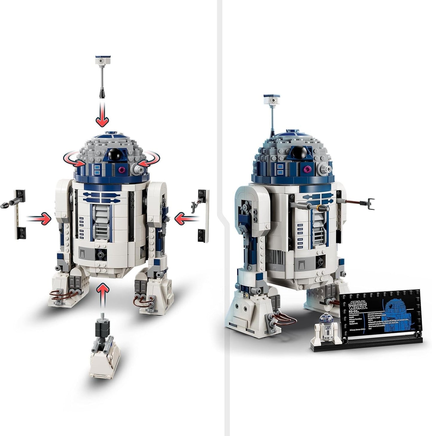 LEGO Star Wars R2-D2 modellset för barn, pojkar och flickor, byggbar droidfigur med Darth Malek 25-årsjubileumsminifigur och dekorationsskylt, samling presentidé 75379 Byggset Besuche den LEGO-Store